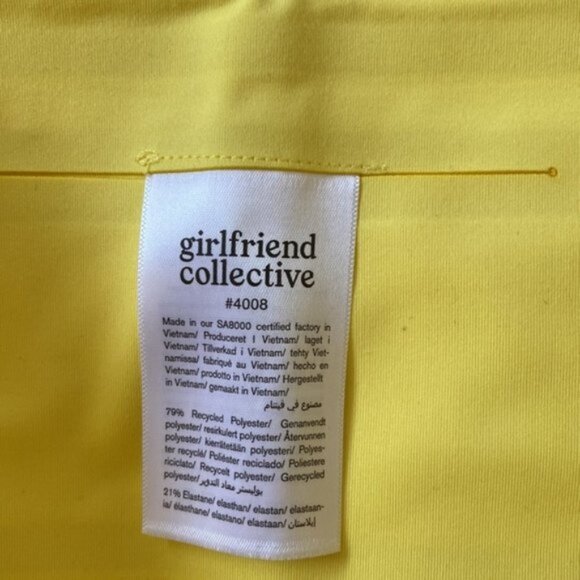 Girlfriend Collective Women Yellow High-Rise Compression Leggings Size XL - Picture 9 of 10